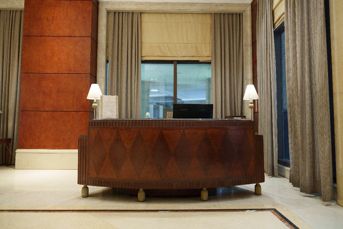 A lobby desk at the Shang Grand Tower