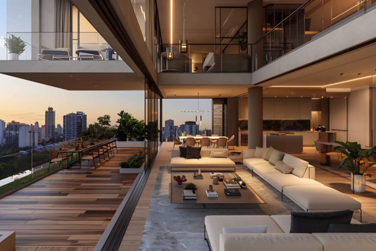 Interior of a luxury condominium unit featuring modern finishes, elegant furnishings, and a spacious, refined residential design.