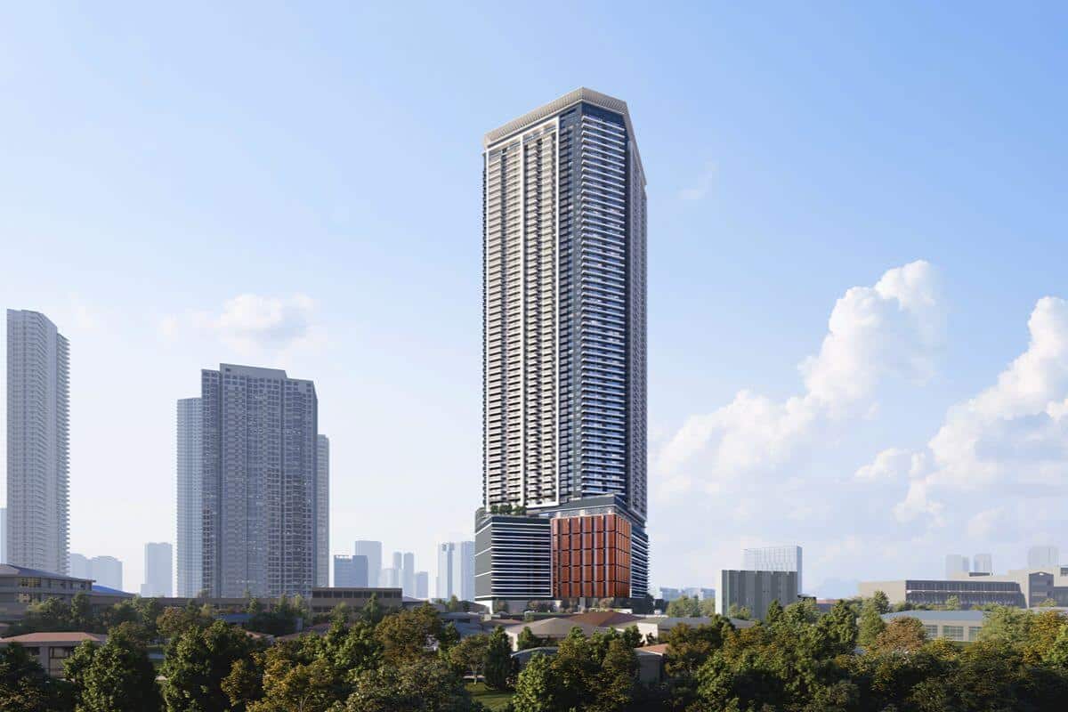 Shang Properties high-rise development surrounded by greenery and nearby city infrastructure for convenient urban connectivity