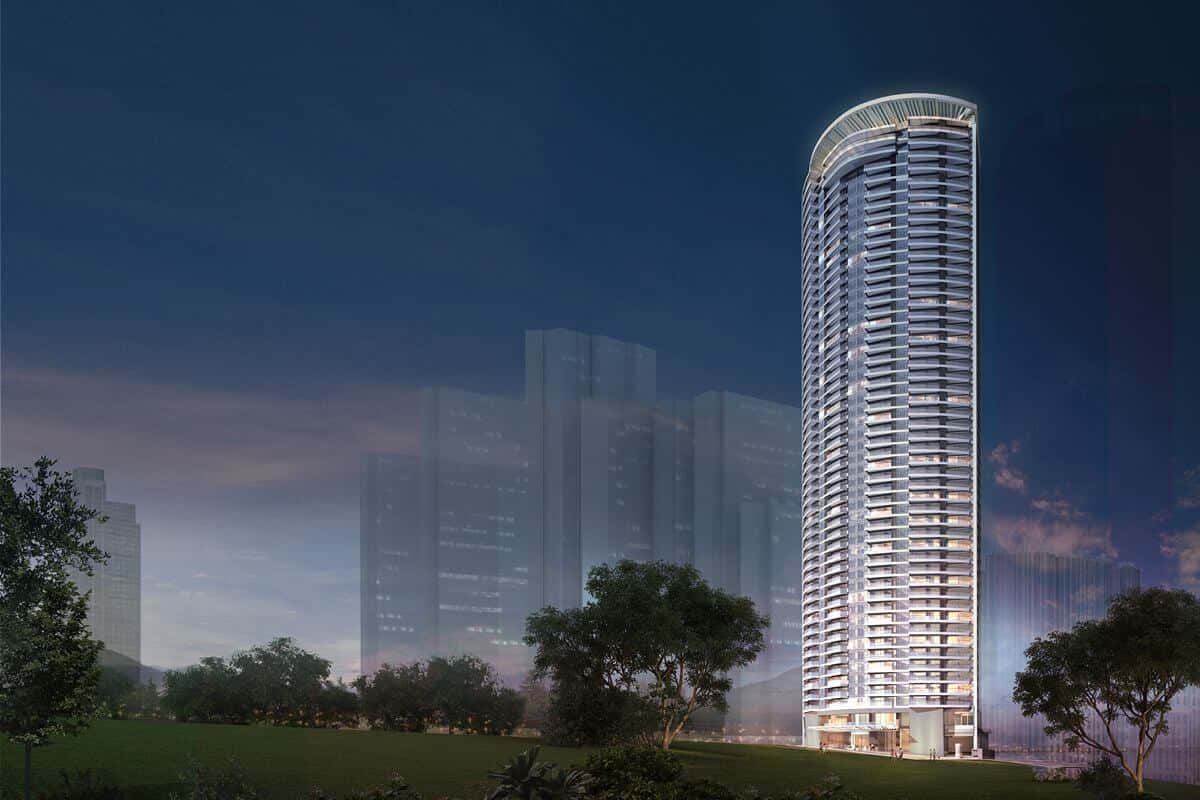 Modern Shang Properties residential tower near major urban corridors, highlighting convenient access to business districts and transport networks
